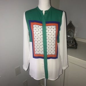 H&M SCARF SHEER LONG SLEEVE TOO SZ 2